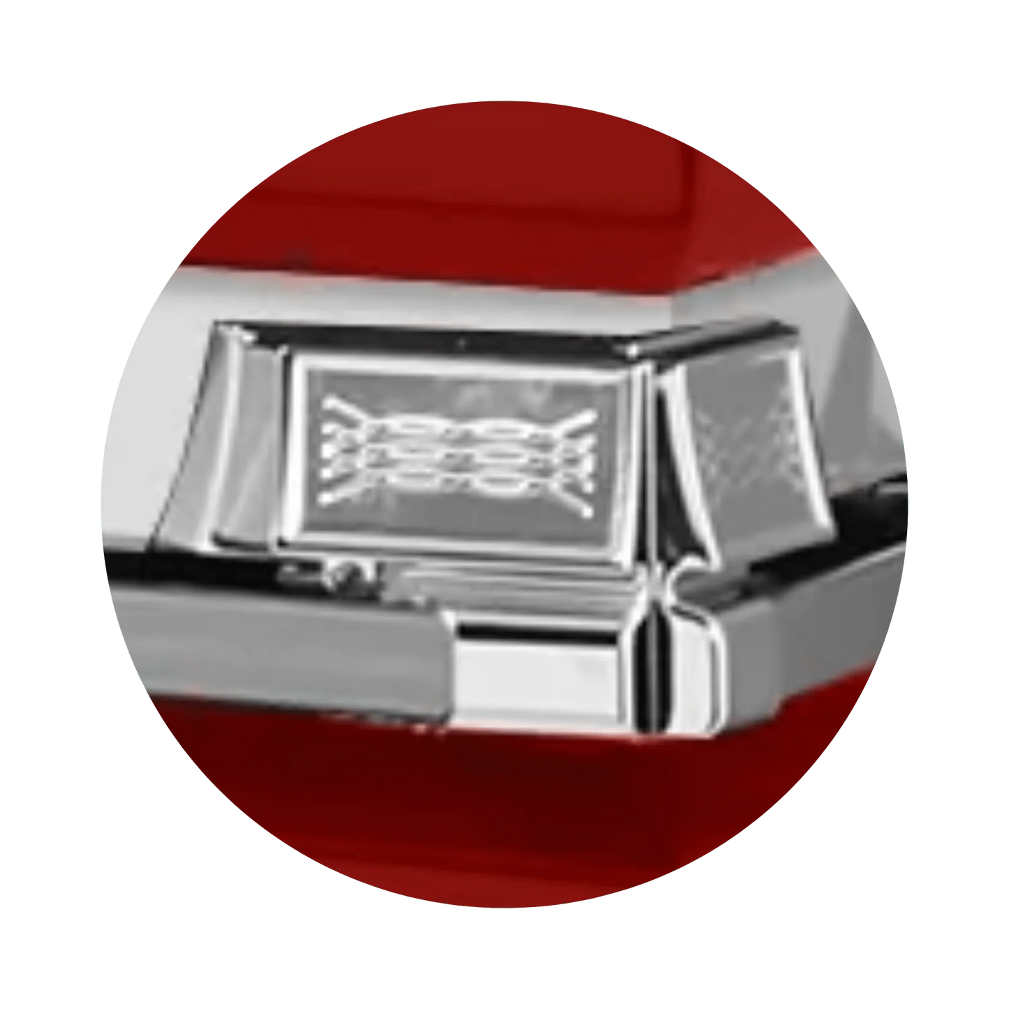 Reflections XL | Red Steel Oversize Casket with White Interior