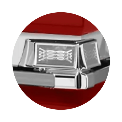 Reflections XL | Red Steel Oversize Casket with White Interior
