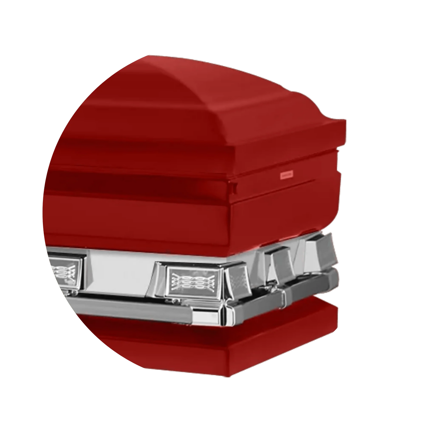 Reflections XL | Red Steel Oversize Casket with White Interior