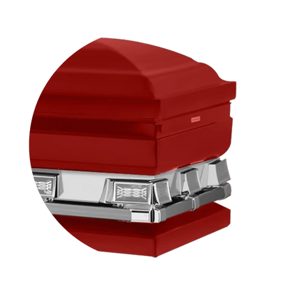 Reflections XL | Red Steel Oversize Casket with White Interior