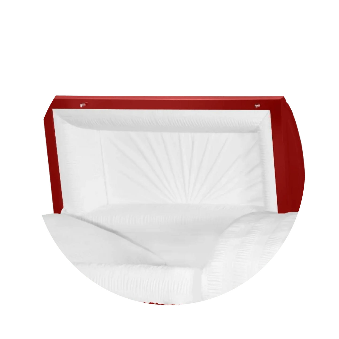 Reflections XL | Red Steel Oversize Casket with White Interior