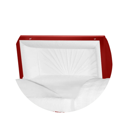 Reflections XL | Red Steel Oversize Casket with White Interior
