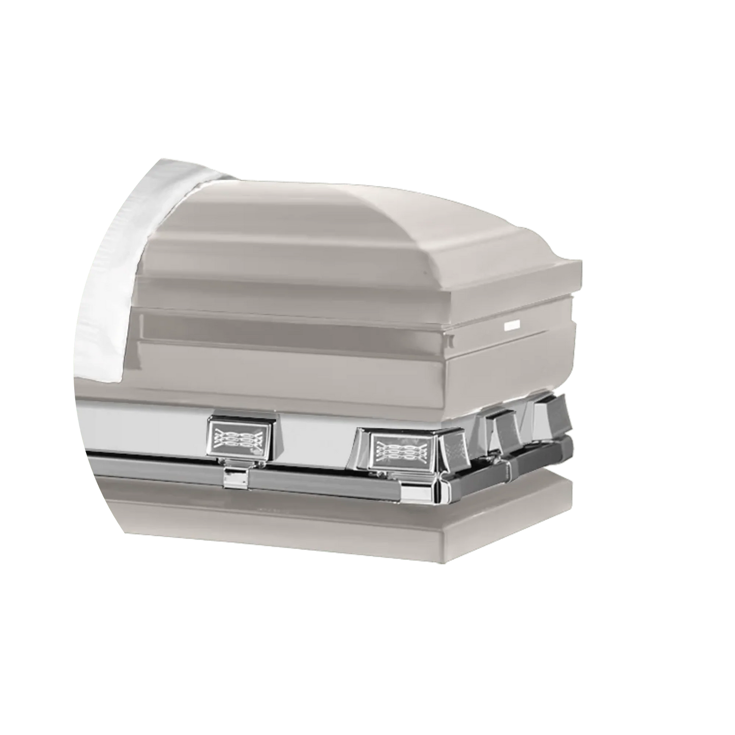Reflections XL | Silver Steel Oversize Casket with White Interior