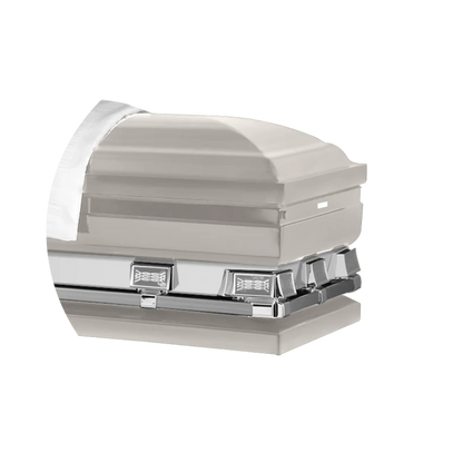 Reflections XL | Silver Steel Oversize Casket with White Interior