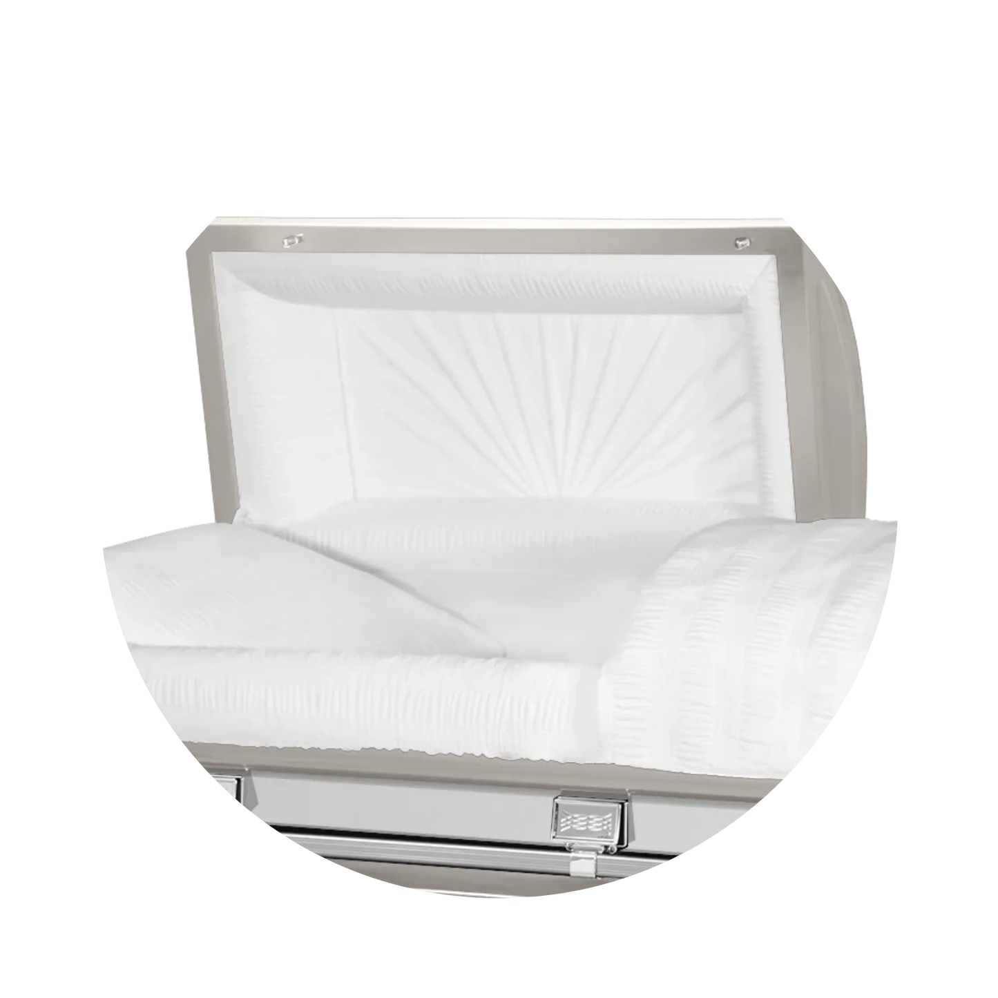 Reflections XL | Silver Steel Oversize Casket with White Interior