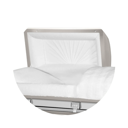 Reflections XL | Silver Steel Oversize Casket with White Interior