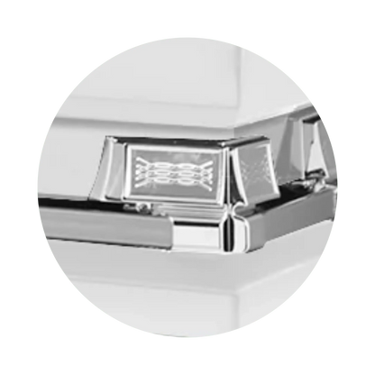 Reflections XL | White Steel Oversize Casket with White Interior