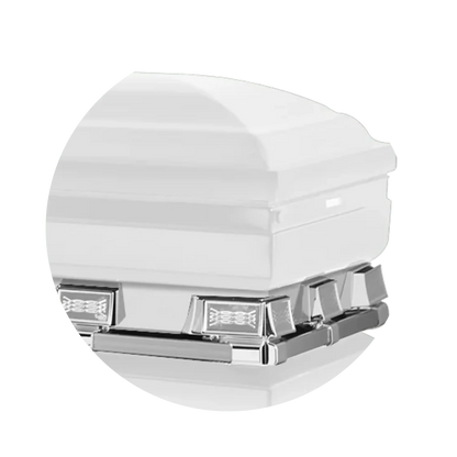 Reflections XL | White Steel Oversize Casket with White Interior