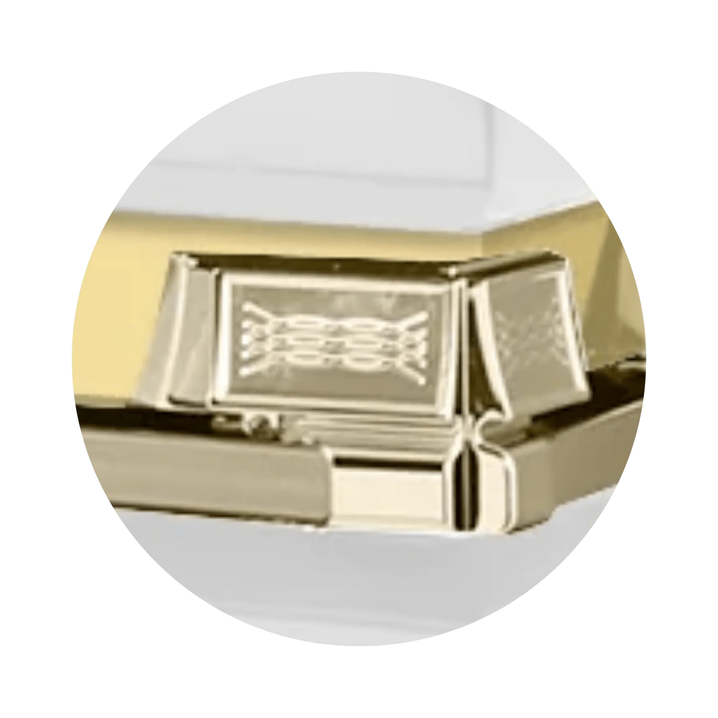 Reflections XL | White and Gold Steel Oversize Casket with White Interior