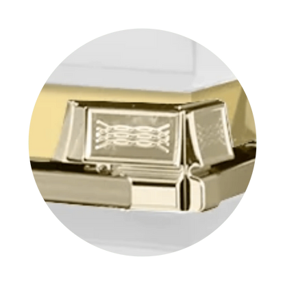 Reflections XL | White and Gold Steel Oversize Casket with White Interior