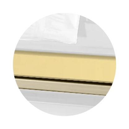 Reflections XL | White and Gold Steel Oversize Casket with White Interior