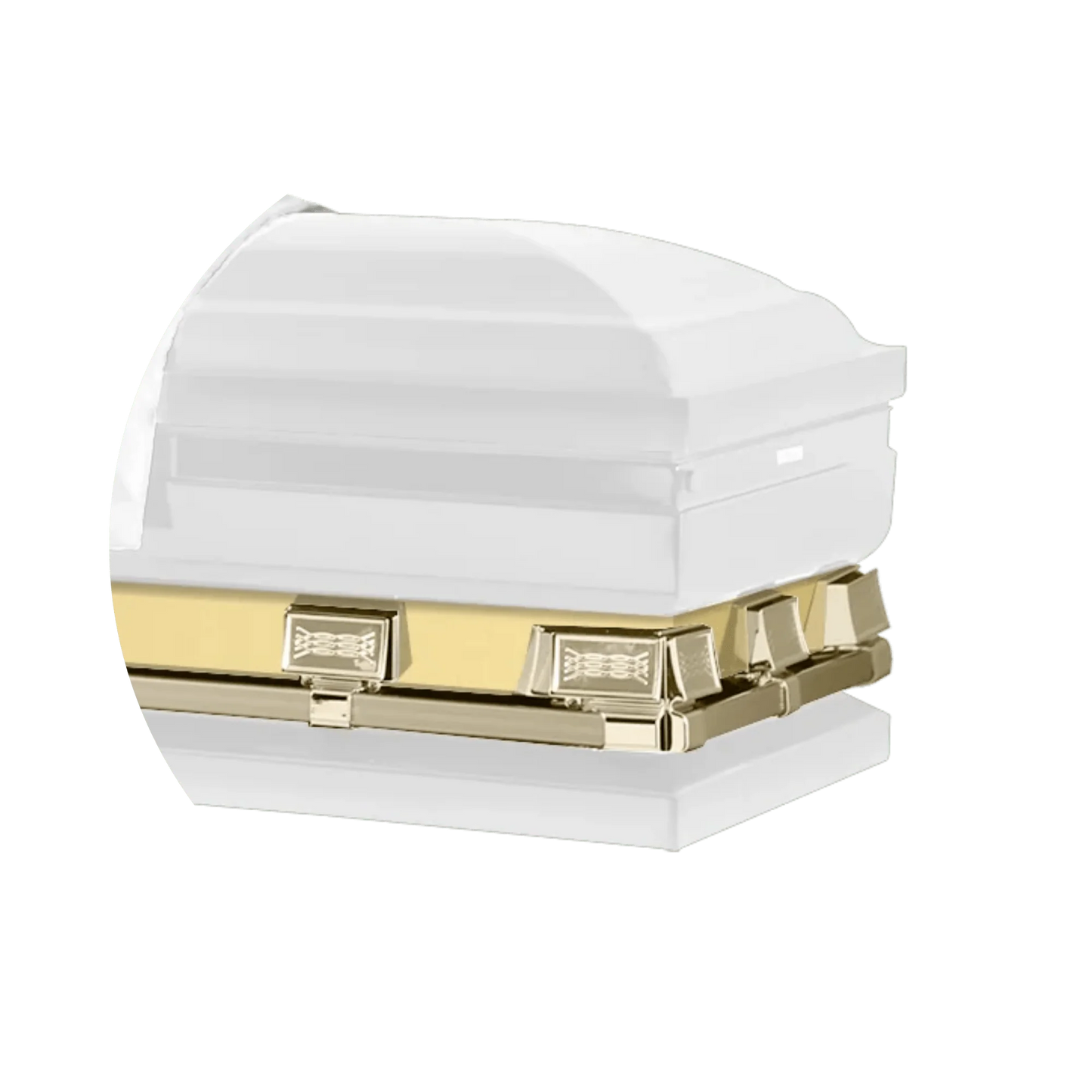 Reflections XL | White and Gold Steel Oversize Casket with White Interior