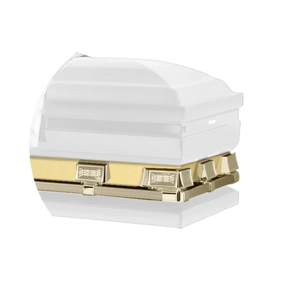 Reflections XL | White and Gold Steel Oversize Casket with White Interior