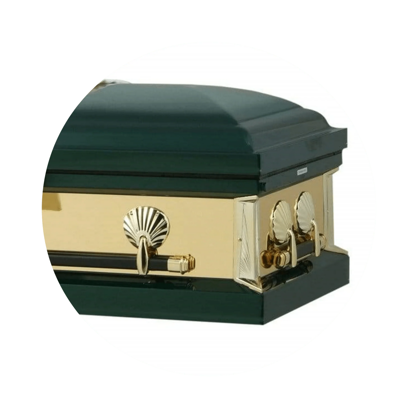 Reflections Series | Hunter Green Steel Casket with White Interior