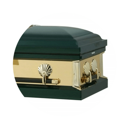 Reflections Series | Hunter Green Steel Casket with White Interior