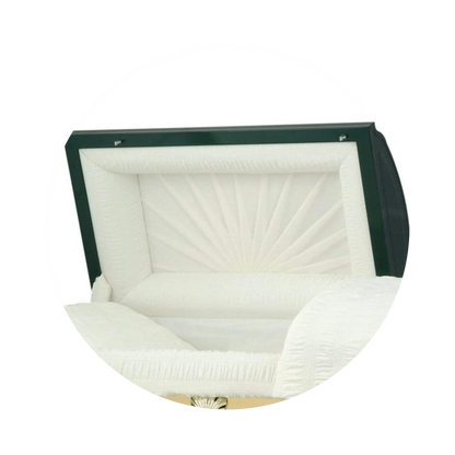 Reflections Series | Hunter Green Steel Casket with White Interior