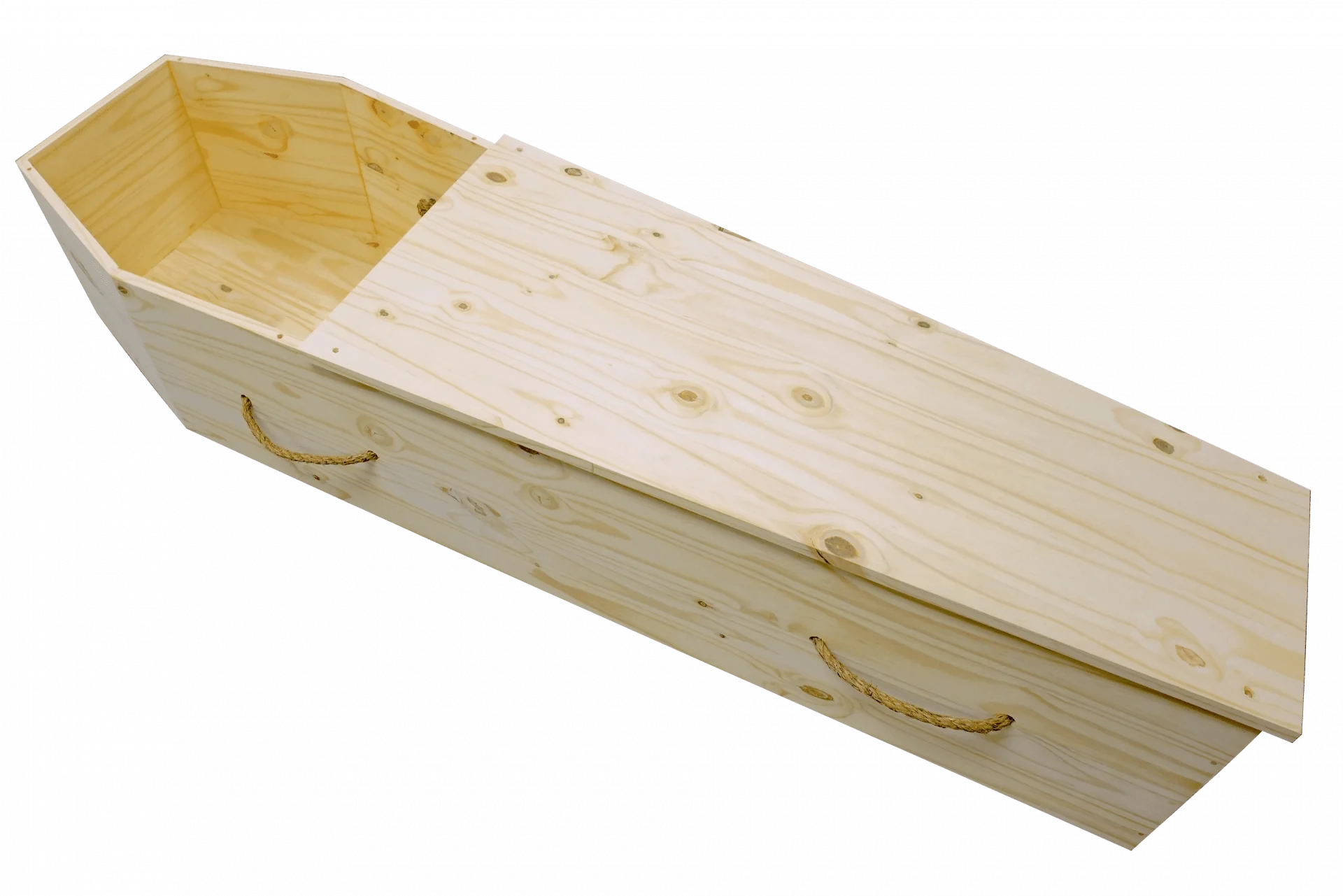 coffin made of pine wood