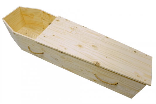 coffin made of pine wood