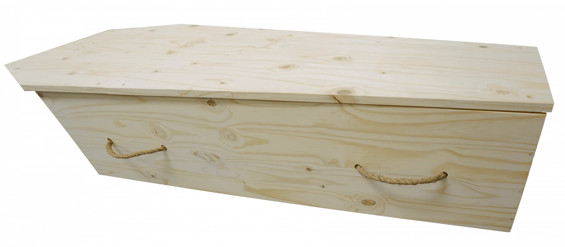 coffin with rope handles