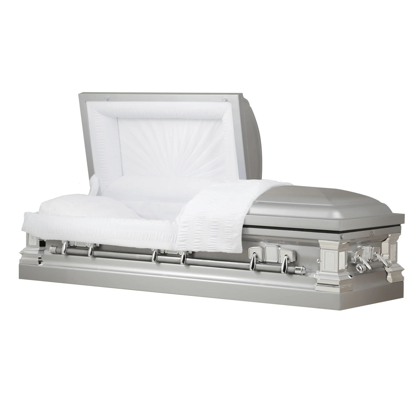 Satin Series | Silver Steel Casket with White Interior