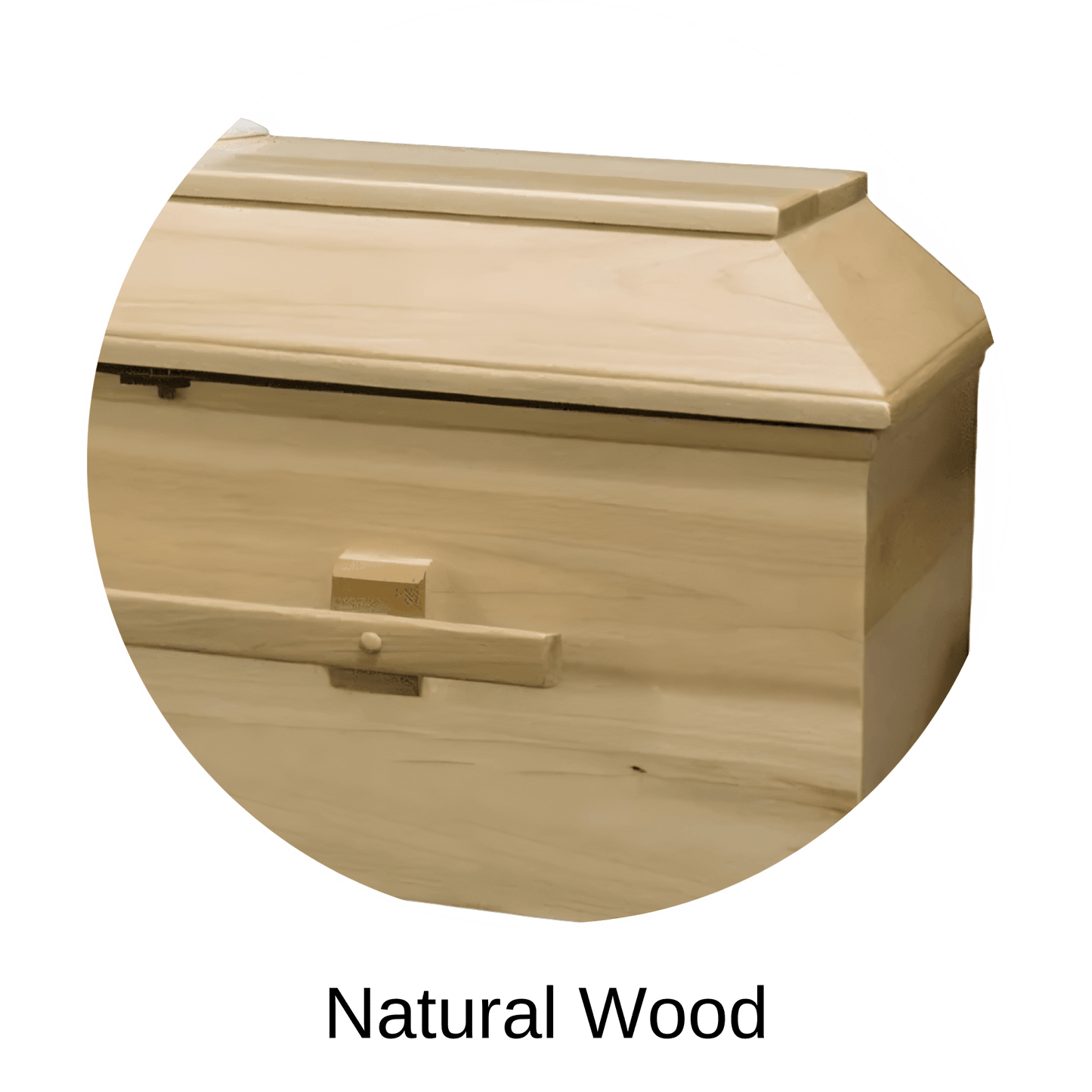 Natural Wood Exterior Of Titan Lancaster (Pine) Traditional Natural Pine Casket 