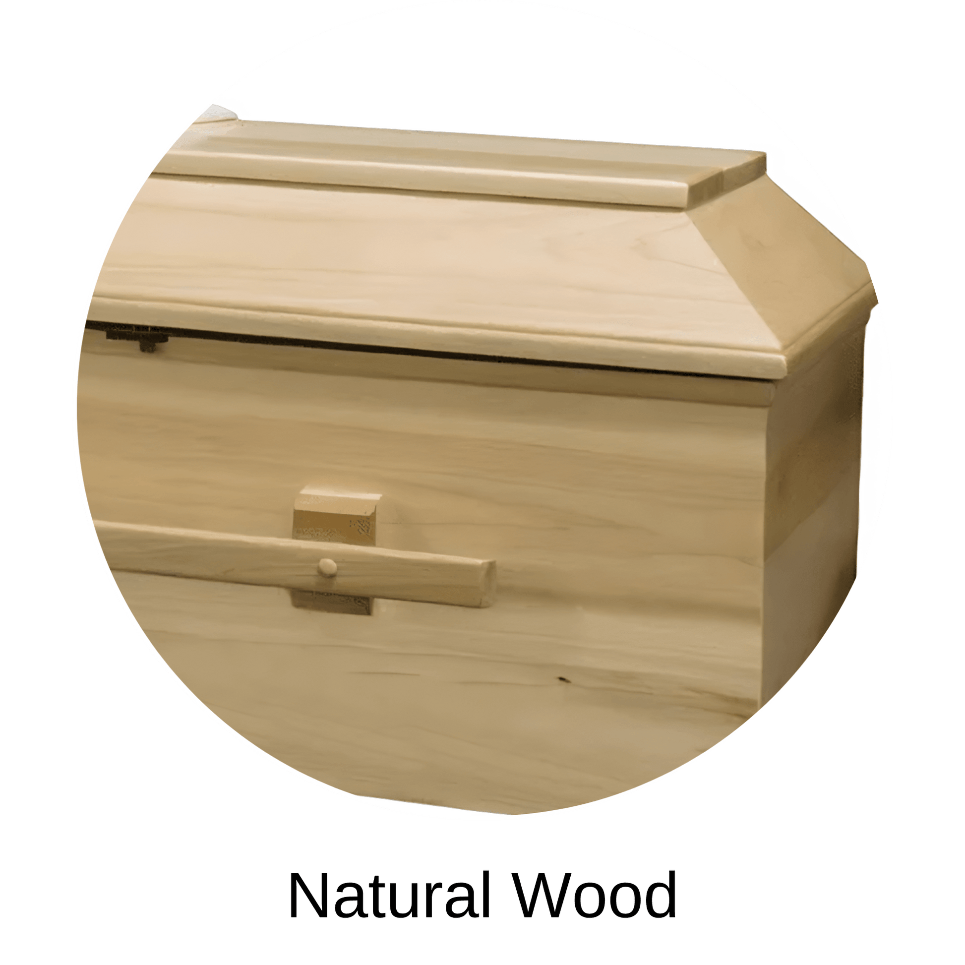 Natural Wood Exterior Of Titan Lancaster (Pine) Traditional Natural Pine Casket 