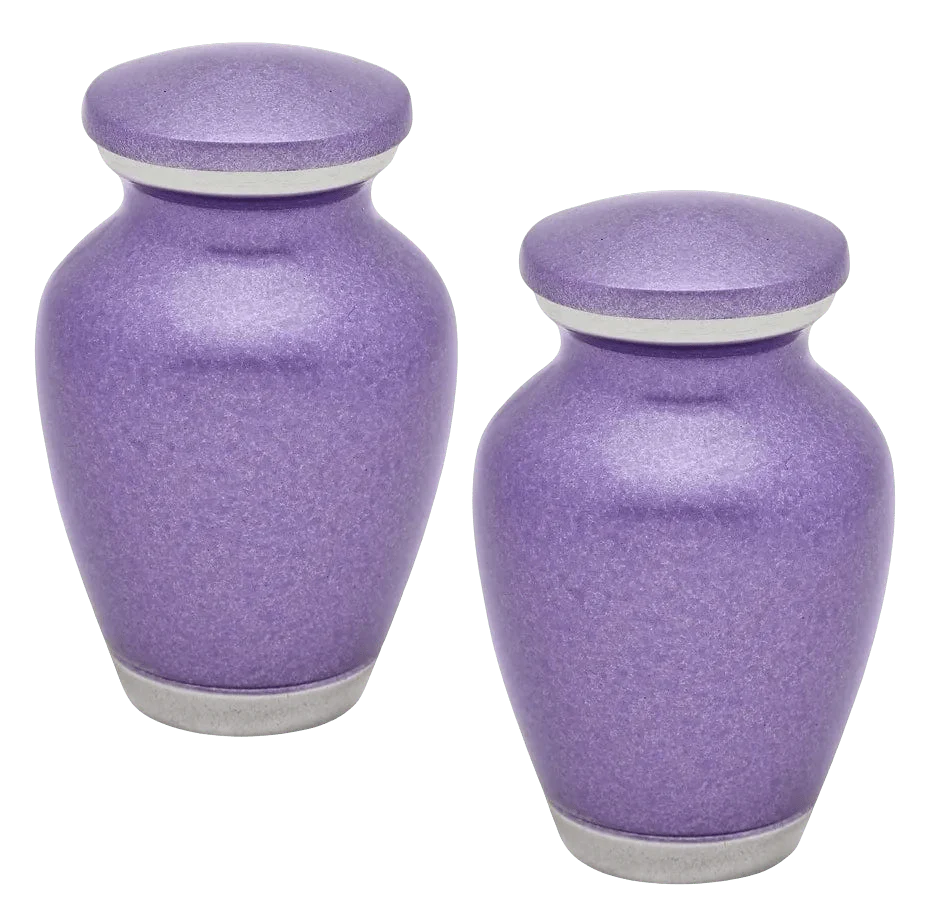 Pair of Keepsake Urns - Violet Blush | Solid Color Keepsake Urns