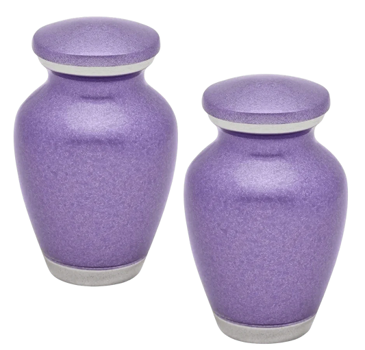 Pair of Keepsake Urns - Violet Blush | Solid Color Keepsake Urns