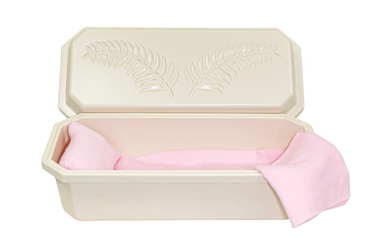 Standard Pet Casket | Almond With Pink