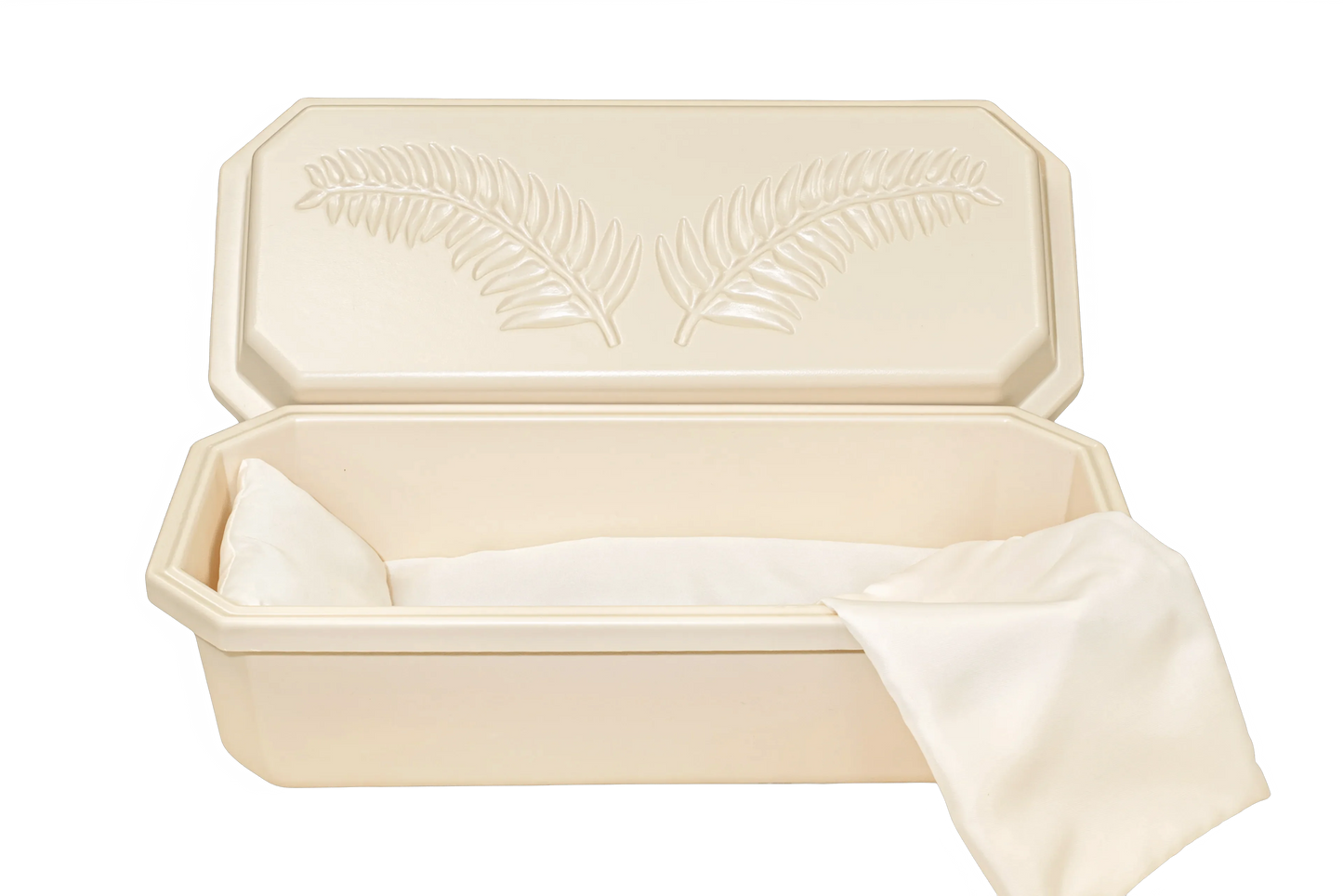 Standard Pet Casket | Almond With Rosetan
