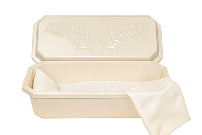 Standard Pet Casket | Almond With Rosetan