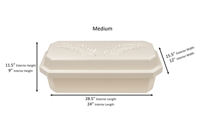 Standard Pet Casket | Almond With Rosetan