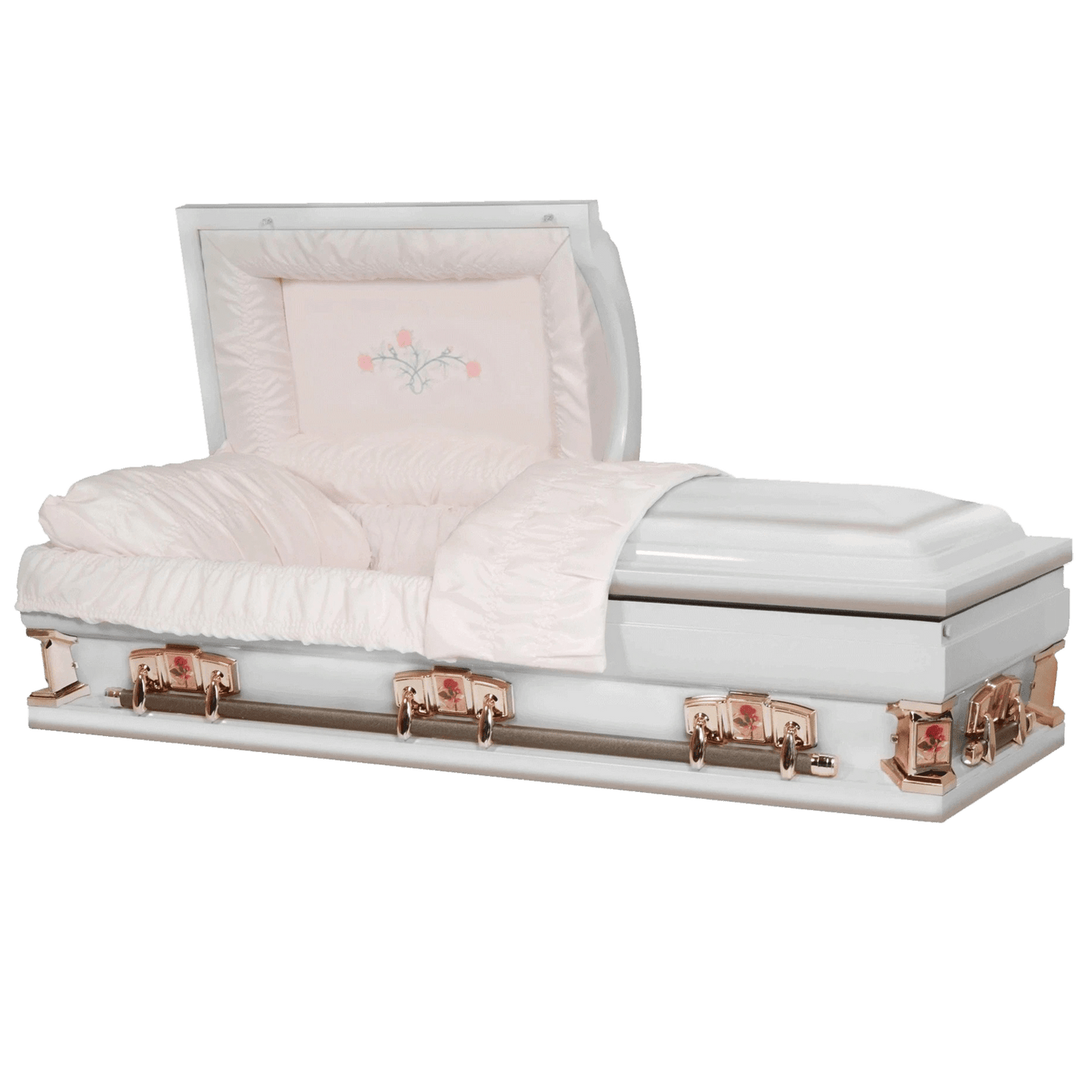 Paris Rose Oversize | White Steel Oversize Casket with Pink Interior - Titan Casket