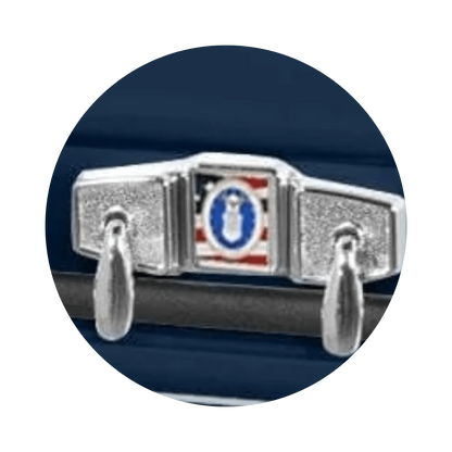 Veteran Premier XL | Air Force Oversize Dark Blue Steel Casket with White Interior