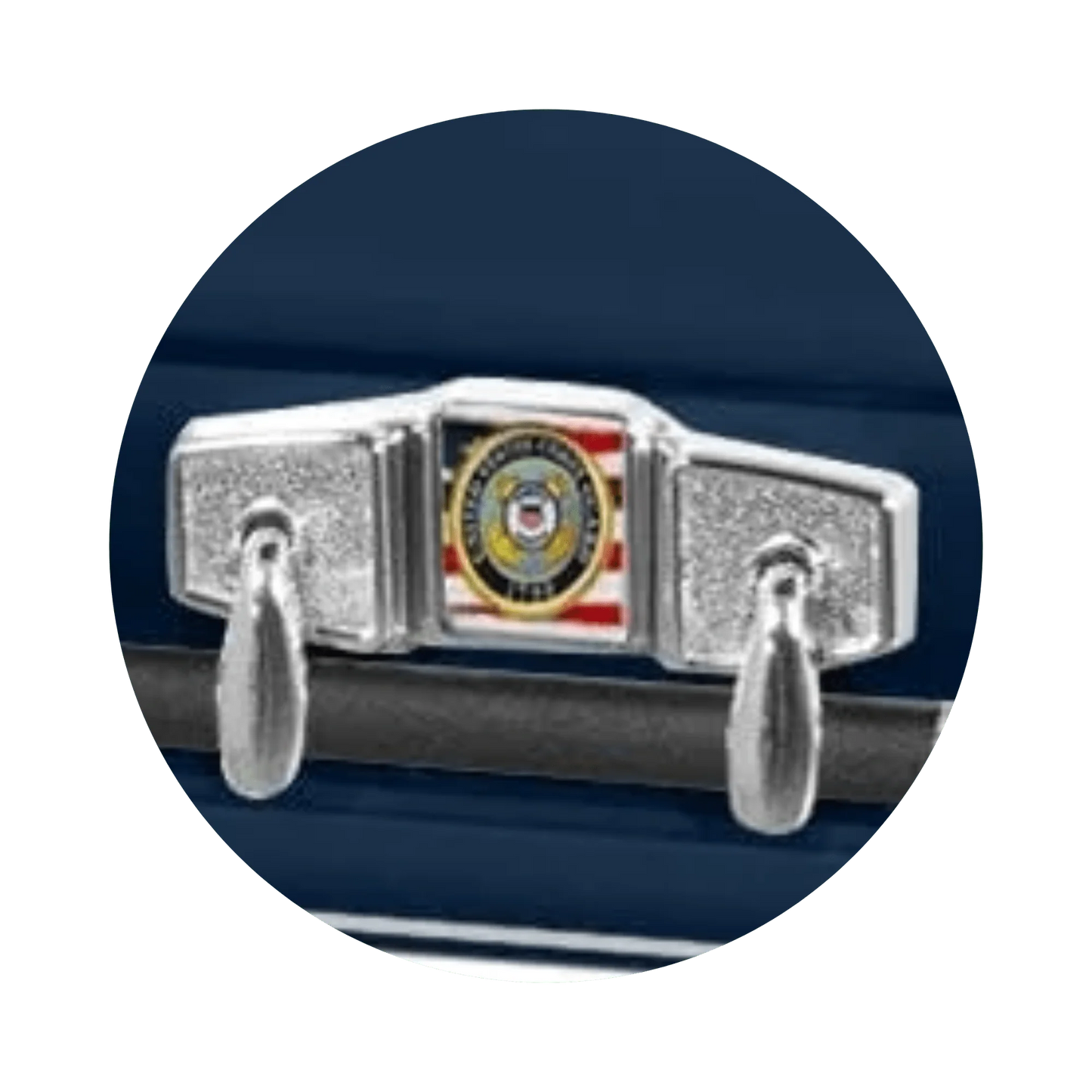 Veteran Premier XL | Coast Guard Oversize Dark Blue Steel Casket with White Interior
