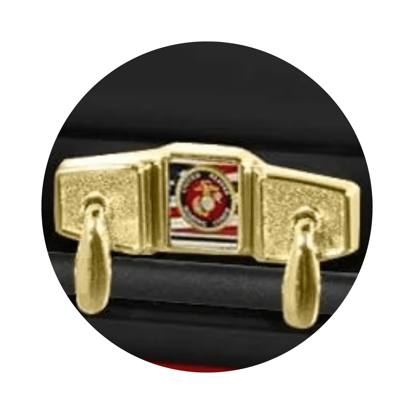 Veteran Premier XL | Marines Oversize Black Steel Casket with White Interior