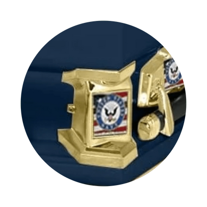 Veteran Premier XL | Navy Oversize Dark Blue Steel Casket with White Interior