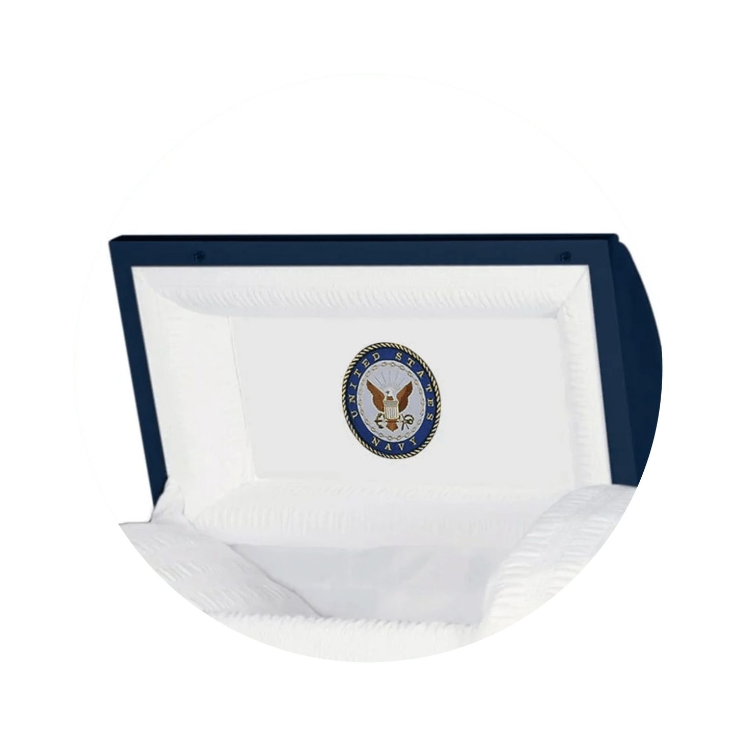 Veteran Premier XL | Navy Oversize Dark Blue Steel Casket with White Interior