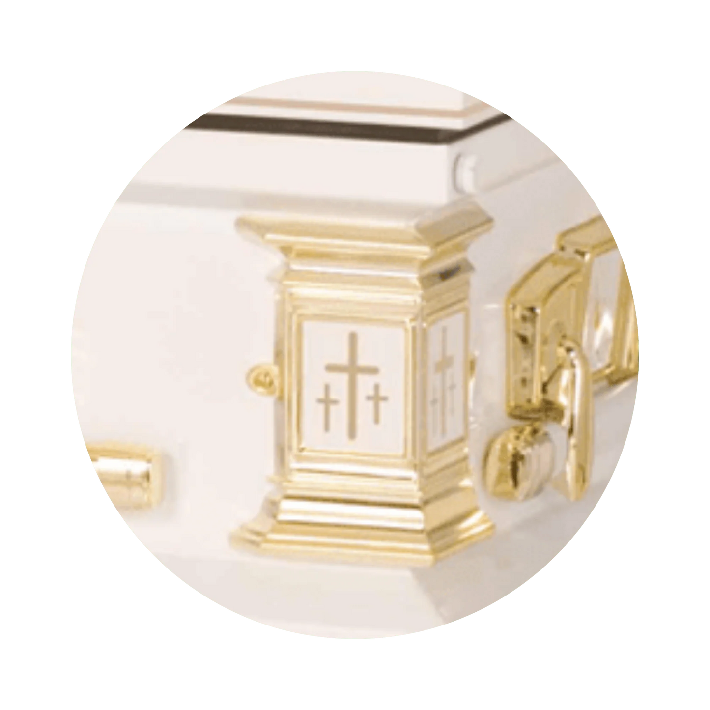 White Cross | White Steel Religious Casket