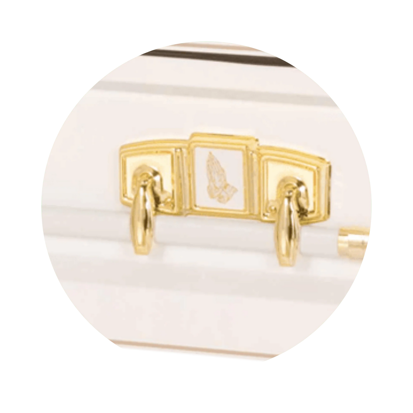 White Cross | White Steel Religious Casket