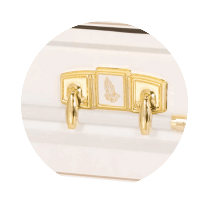 White Cross | White Steel Religious Casket