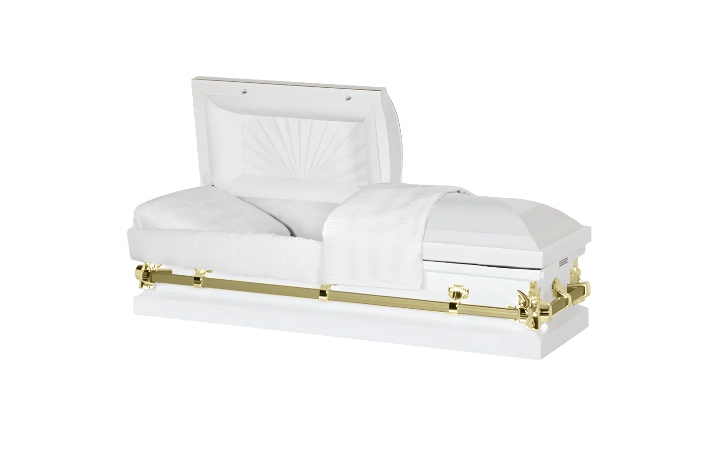 Steel Pet Casket | White & Gold