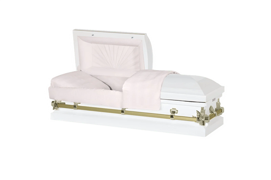 Youth & Child | White & Gold & Pink Youth Casket