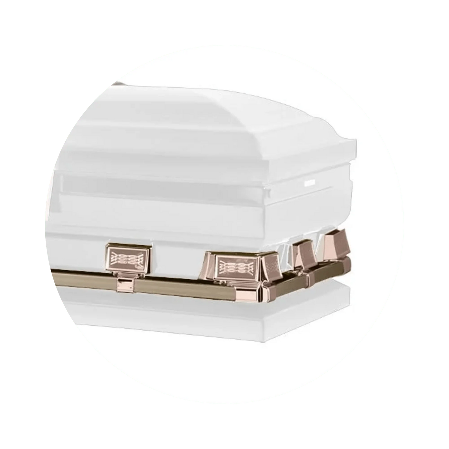 Atlas XL | White and Rose Gold Steel Oversize Casket with Pink Interior