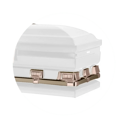 Atlas XL | White and Rose Gold Steel Oversize Casket with Pink Interior