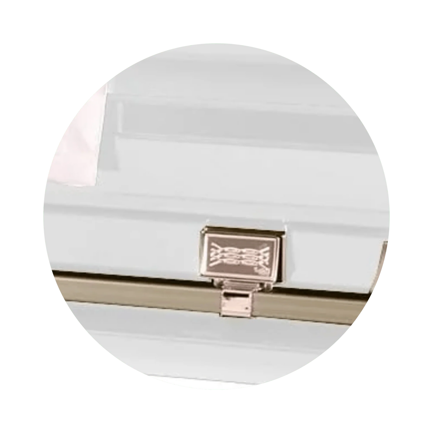Atlas XL | White and Rose Gold Steel Oversize Casket with Pink Interior