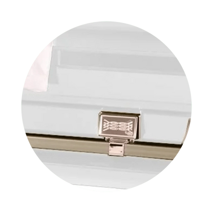 Atlas XL | White and Rose Gold Steel Oversize Casket with Pink Interior