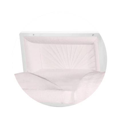 Atlas XL | White and Rose Gold Steel Oversize Casket with Pink Interior