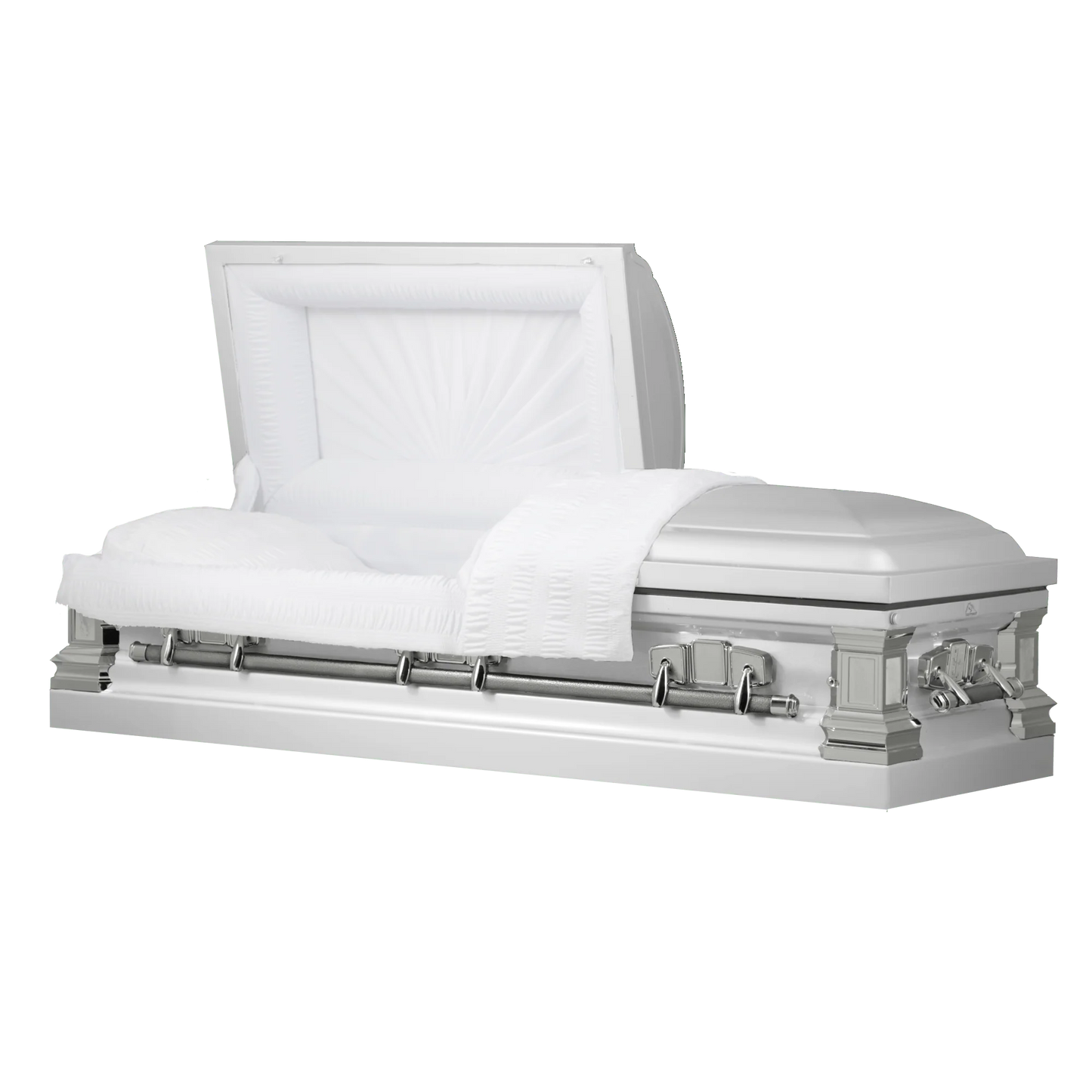 Satin Series | White Steel Casket with White Interior