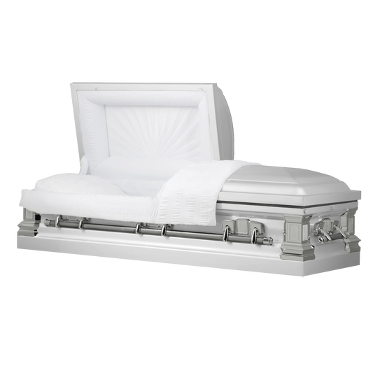 Satin Series | White Steel Casket with White Interior